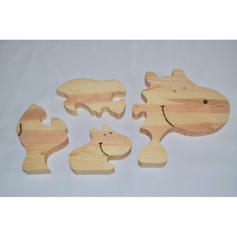 Puzzle 3D en bois Hippopotame, DIY